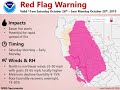 Extreme Fire Weather Danger and Damaging Winds