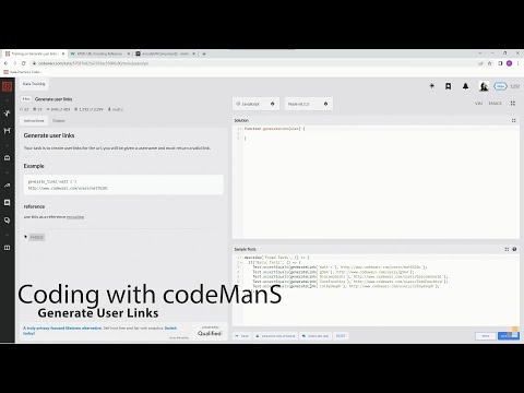Codewars 8 kyu Generate User Links Javascript