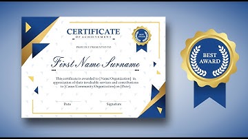Create a Professional Blue & Gold Certificate and Badge in CorelDRAW | Step-by-Step for Beginners