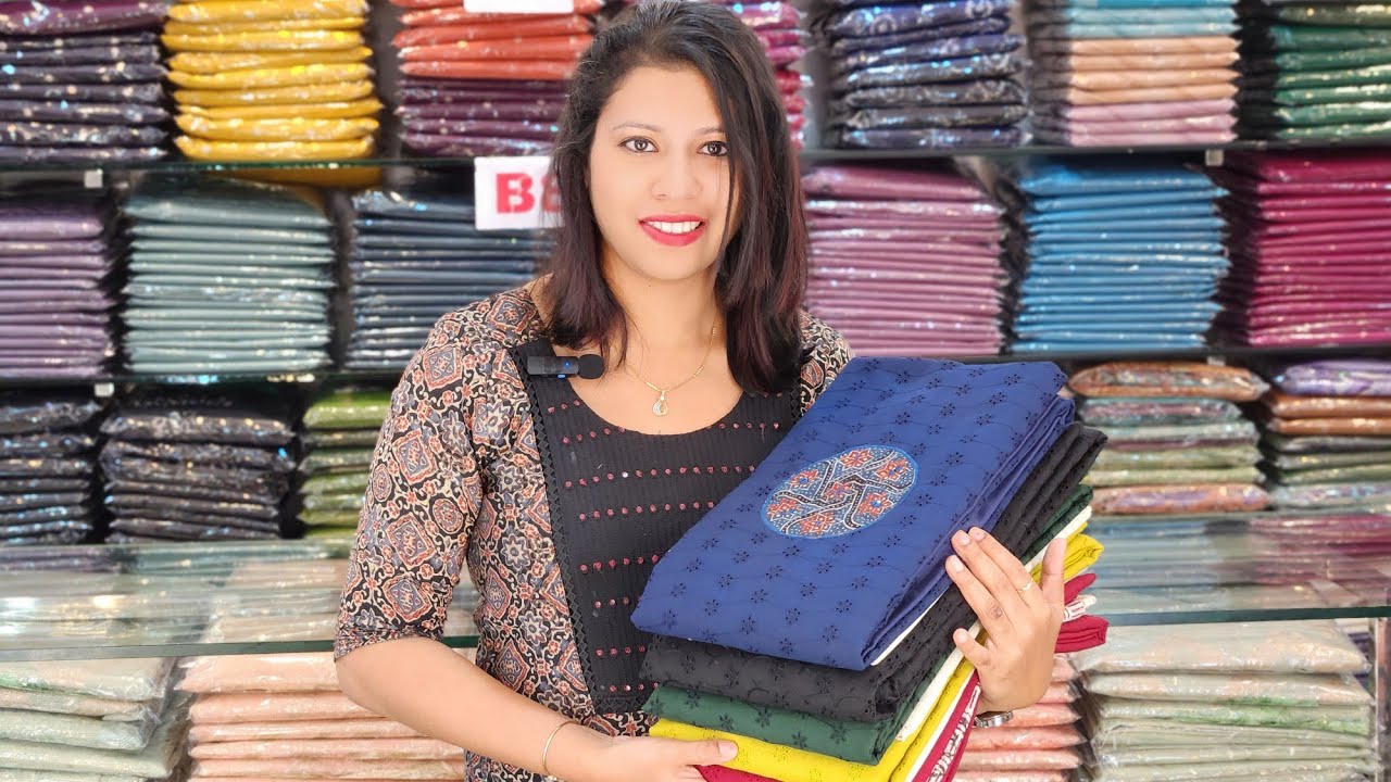 COTTON AJRAK PATCH SALWAR MATERIALS 