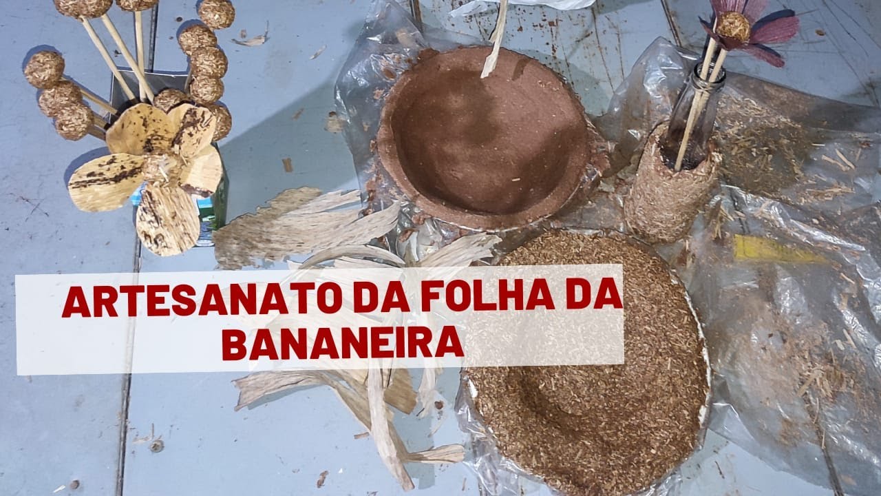 artesanato com a folha da bananeira parte 1