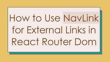 How to Use NavLink for External Links in React Router Dom