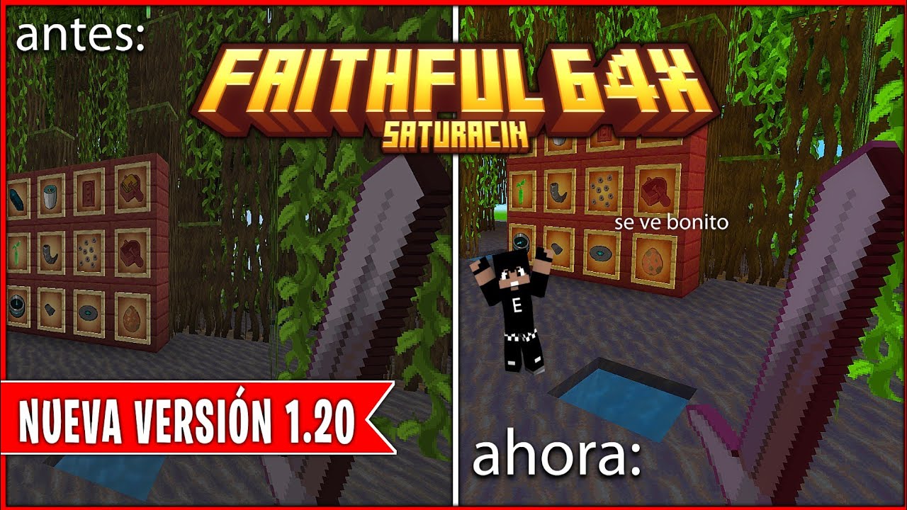  faithful 64x64 con saturaci n minecraft pe 1 20 oficial y beta