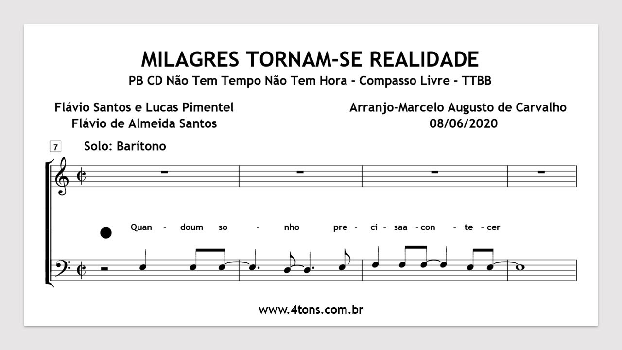TTBB 0341 00 MILAGRES TORNAM SE REALIDADE QUARTETO MIDI