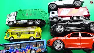 Cars and their functions, close-up video of mini toy cars.