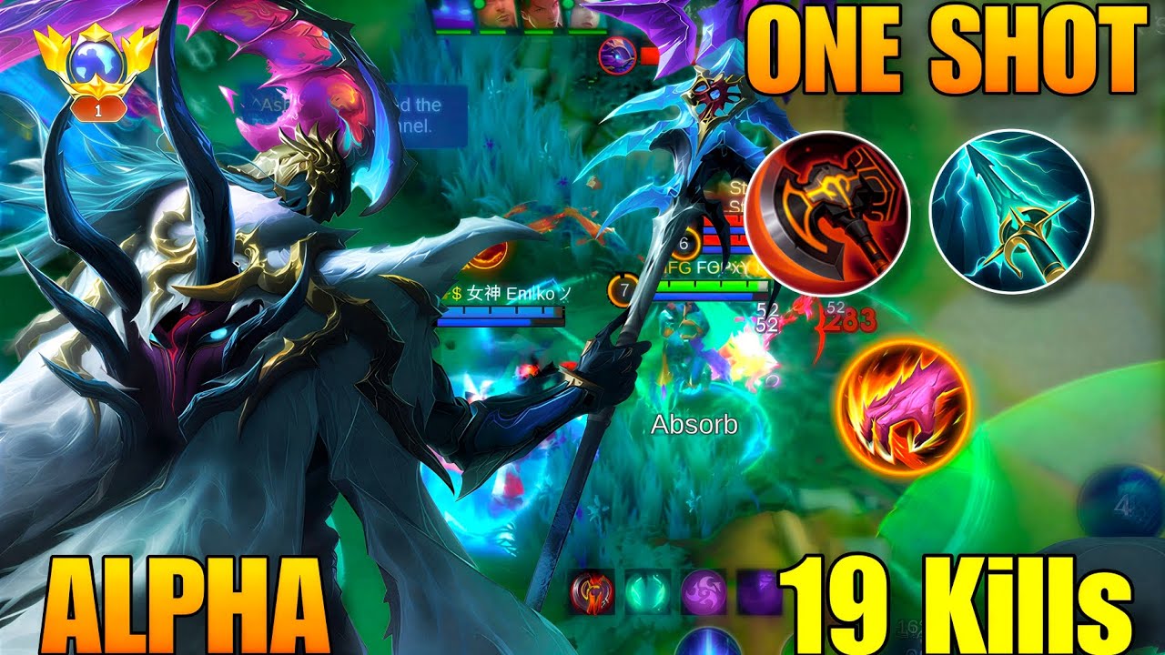 19 Kills Alpha One Shot Build Mythic Rank | MLBB Gameplay