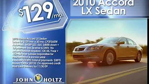 Lease a 2010 Accord for $129 per month at John Hol...