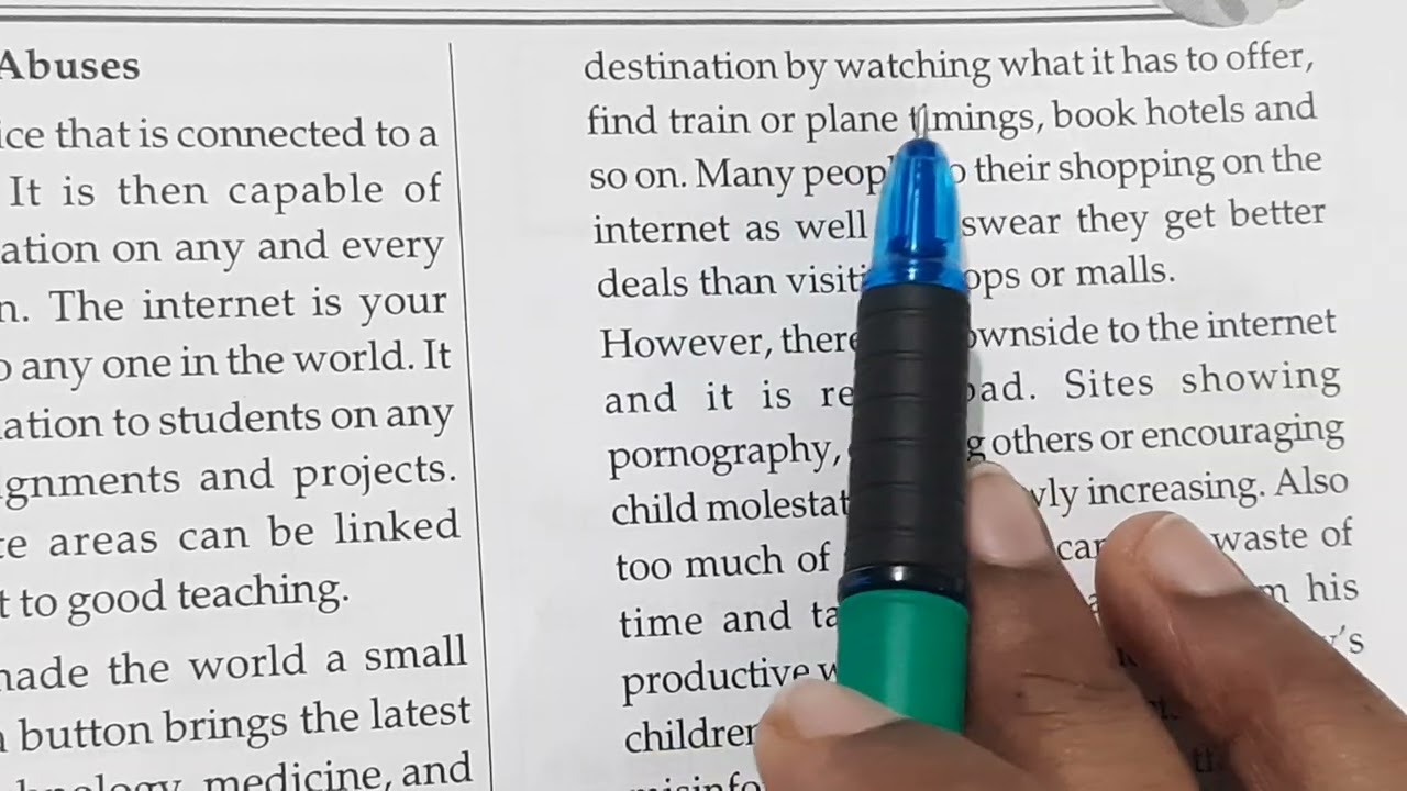 article writing | internet - uses and abuse | English grammar