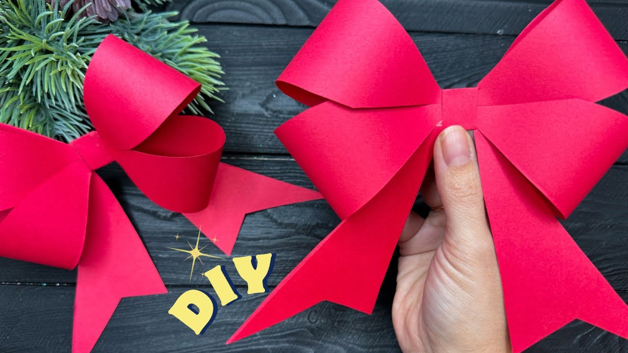 EASY Paper BOW for Gift Box Decoration Tutorial Christmas Decor YouTube