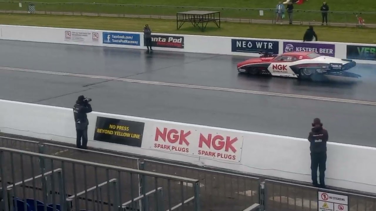 beautiful pro mod burnout and run, Santa pod raceway