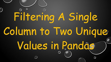 Filtering A Single Column to Two Unique Values in Pandas