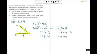 A Levels H2 Math Vectors: Parallel Property Example 1