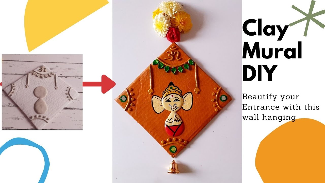 Ganesha wall decor diy | Festival Decoration craft from waste material  #lippan #lippanartwork
