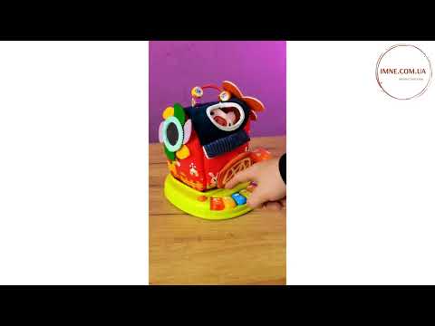 Дитячий розвиваючий центр будиночок логічний з плюшевими тваринами / Іграшка Монтессорі сортер піаніно барабани пальчикові ігри, видео 1