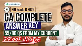 RBI 2026 GA Questions From My Course | RBI Grade B Analysis | General Awareness | Anuj Jindal