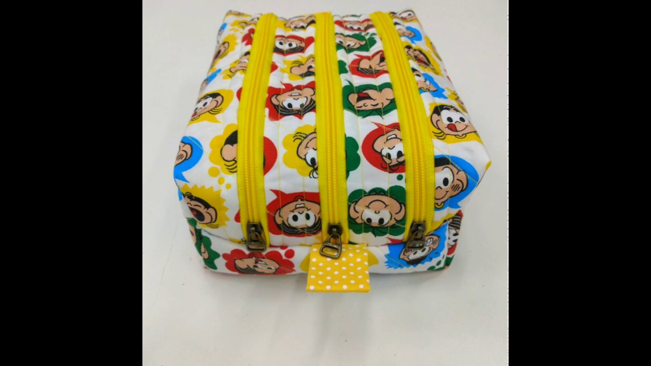 Estojo com 3 zíperes fácil - iniciante