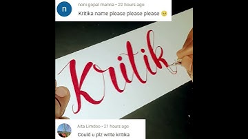 Kritika name calligraphy with pen | #shorts