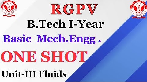 RGPV ONE SHOT  UNIT-3 FLUIDS I GATEWAY CLASSES I RGPV