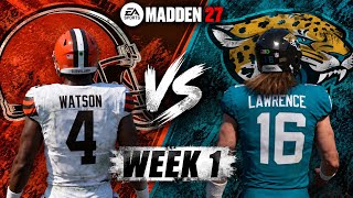 Browns vs Jaguars Week 1 Simulation | Madden 27