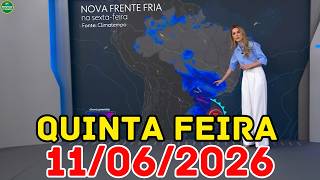SUL E SUDESTE SEGUEM EM ALERTA PARA CHUVA | Previsão do Tempo Jornal Nacional 11/06