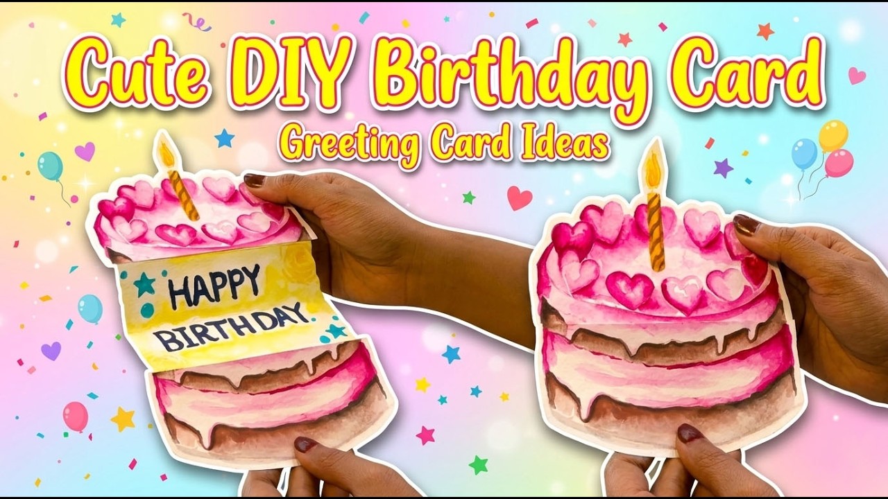 Cute DIY Birthday Card 🎂 | Easy Craft ️ | Greeting Card Ideas 💌 - YouTube