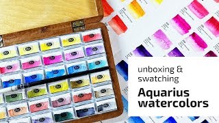 Aquarius Watercolors 36 Full Pans Set- Swatching & First Impressions