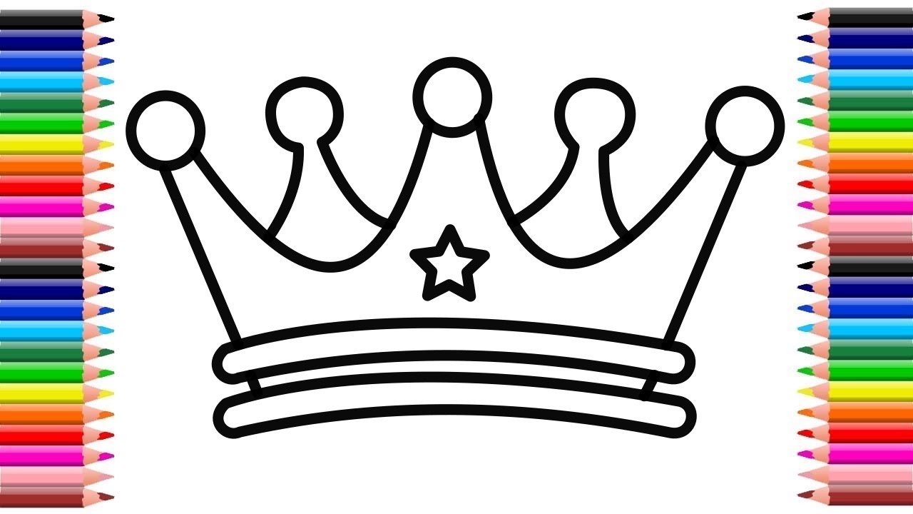 King crown drawing simple step by step | Easy Drawing for kids - YouTube