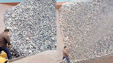 Ship Unloading Soil - A Mountain Is Collapsing #satisfying #sand