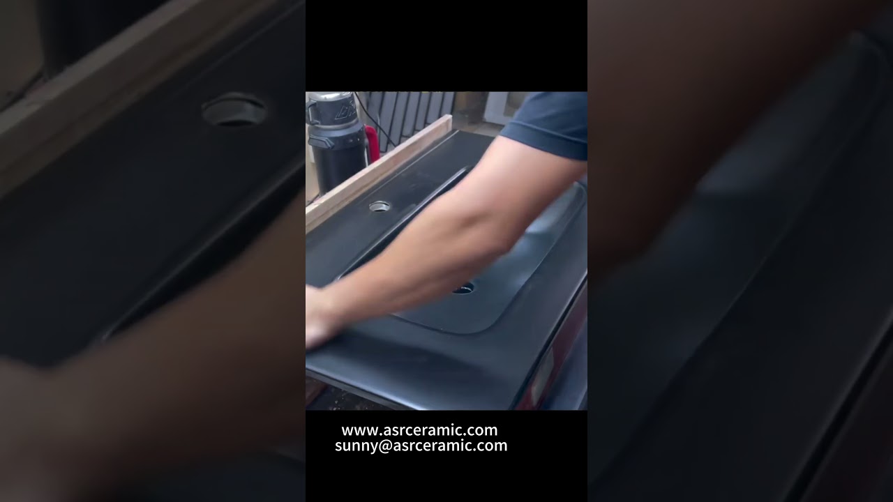 black thin bathroom sinks 