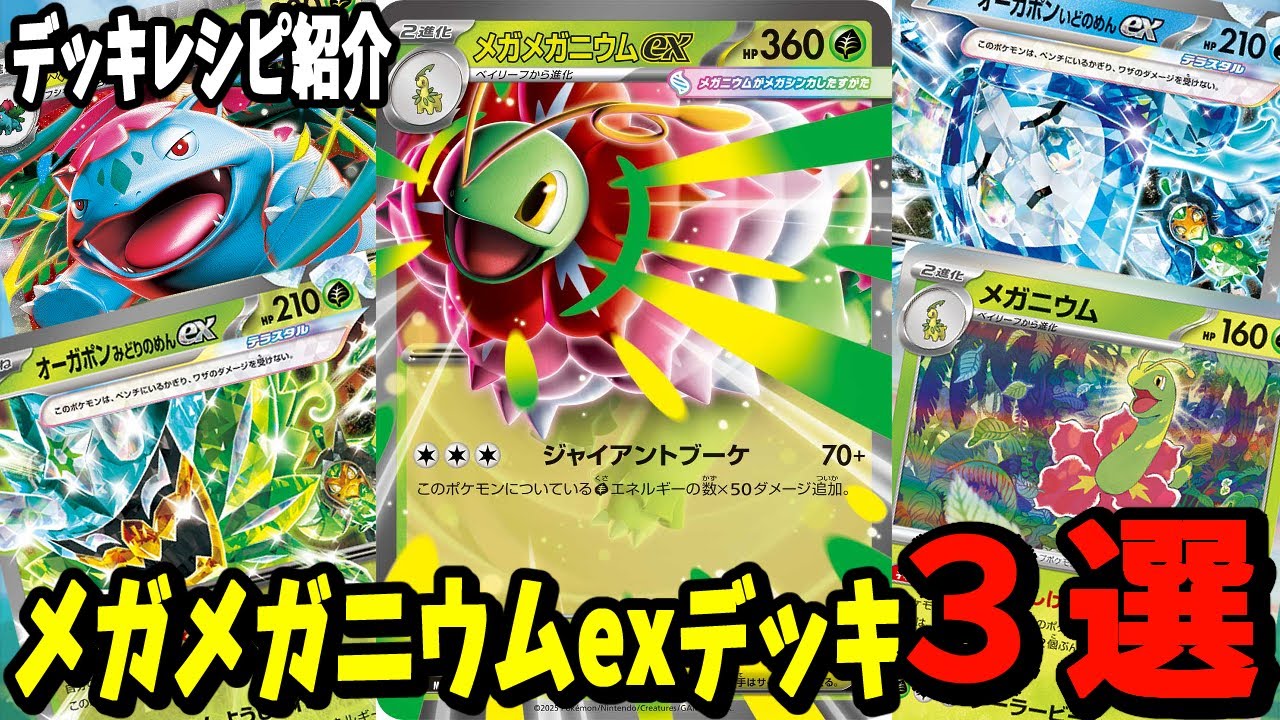 Pokemon Cards] 3 Deck Recipes for the New Mega Meganium EX Card