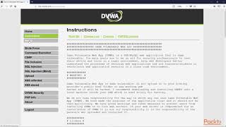 Hands-On Web Penetration Testing with Kali Linux: Getting to Know the DVWA Interface|packtpub.com