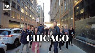 CITY OF CHICAGO Walking Tour  DOWNTOWN Rush Hour [4K 60FPS]