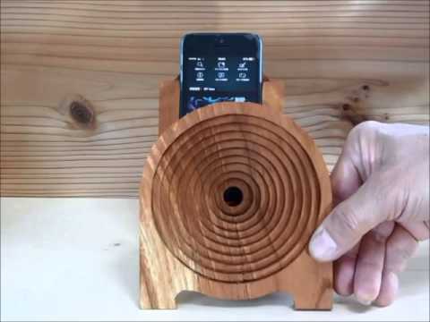 wooden acoustic iphone speaker
