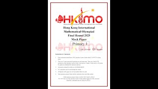 HKIMO Final Round 2025 Warm-Up Primary 1 HKIMO Final Round 2025 Warm-Up Primary 1