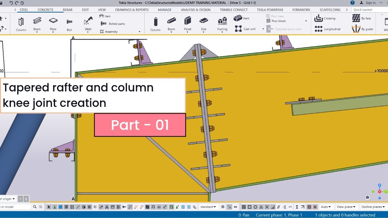 Tapered rafter and column knee joint creation_Part_1 - YouTube