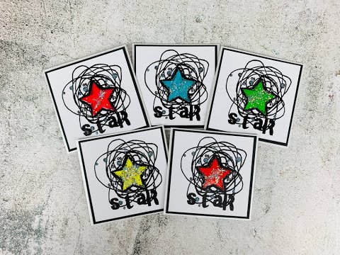 Scribbled Star Stamp - Handmade Christmas Cards
