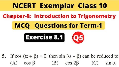 NCERT Exemplar Class 10 Maths | Chapter 8 Introduction to trigonometry | Exercise 8.1 | Question 5