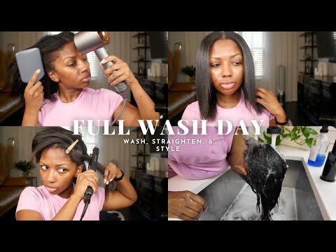 Full Wash Day Routine | Wash, Straighten, & Style | Niara Alexis