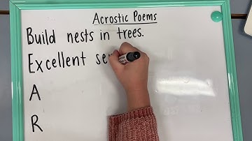 Acrostic Poem - Modelled writing Video
