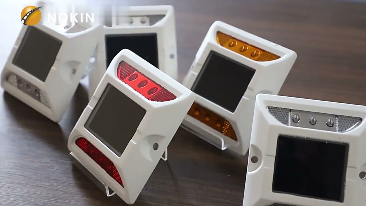 Plastic LED Solar Road Stud Ground Pavement Marker-Nokin Solar Road Studs, image size:1280x720