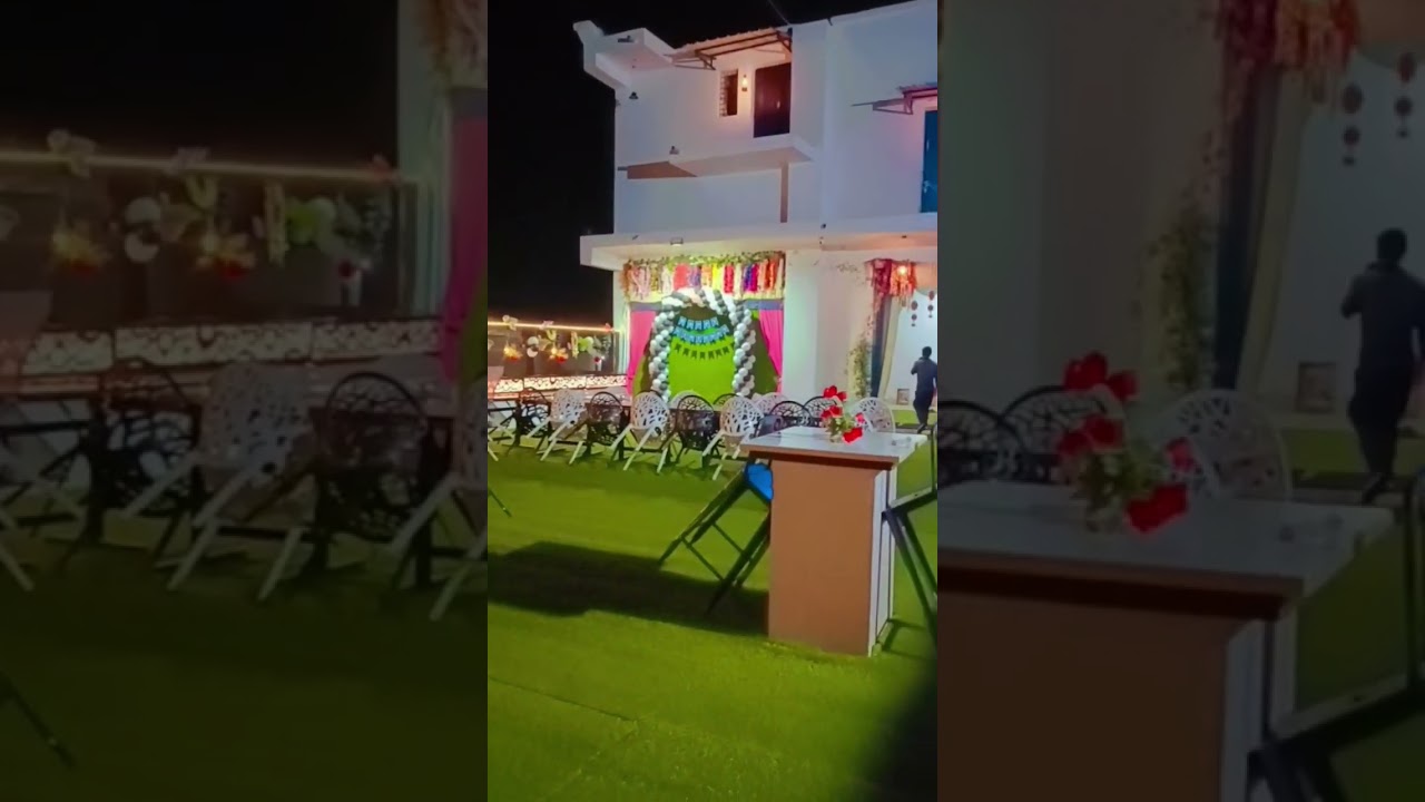 birthday party on roof top with rain