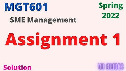MGT601 Assignment 1 Solution Spring2022/ MGT601 Assignment Solution 2022 #vu#spring2022 #assignment