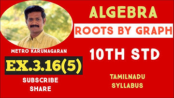 10th Std Maths  Ex.3.16(5) Draw the graph of y= x^2+3x-4 and hence solve x^2+3x-4