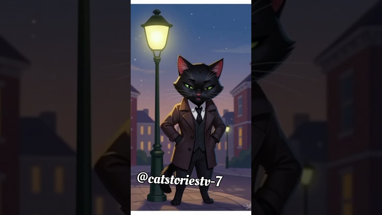 ✨ Charming Black Cat Under Streetlight” | Mysterious Night Elegance & Cinematic Magic 🐾💼