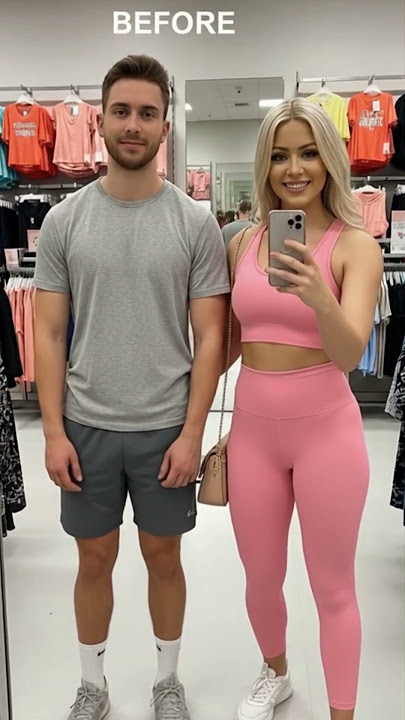 I turned my boyfriend into ME! #makeover #challenge #trend #tg #mtf #boytogirl #femboy #leggings #ai