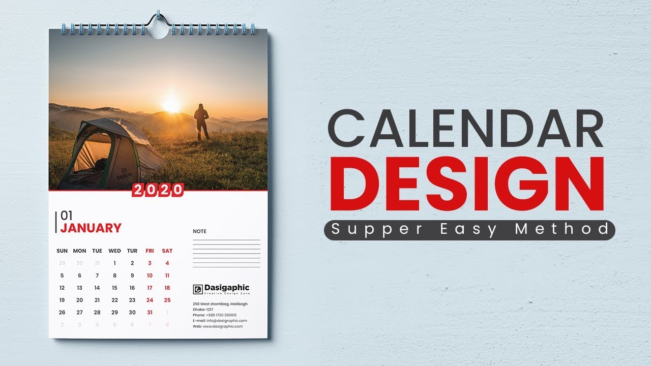 How To Design Wall Calendar 2020 in Illustrator ইলাস্ট্রেটর