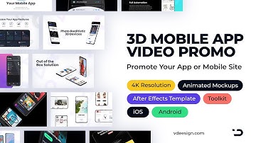 3D Mobile App Video Promo 4K (After Effects Template)