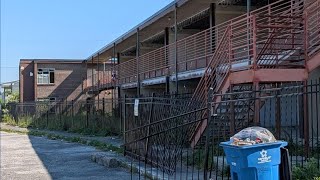 Former Continental Apartments on Boxwood Drive NW in ruin