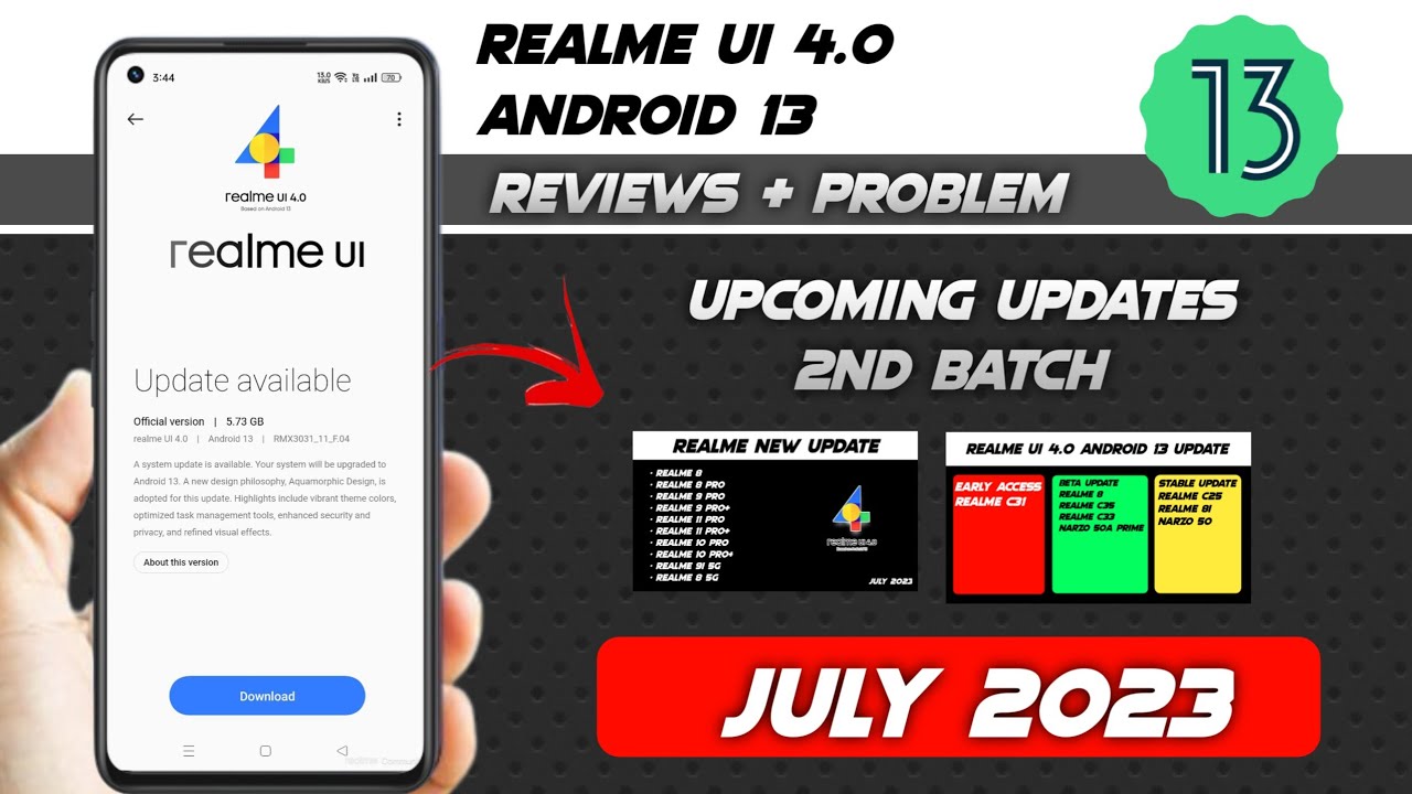 Realme UI 4.0 Android 13 update 2nd batch stable update date & Update ...