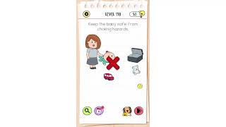 "Keep the baby safe from choking hazards" Brain Test All-Star Level 178 Guide